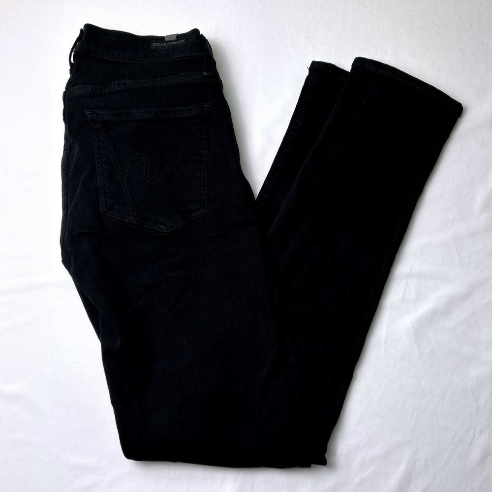 Citizens of Humanity Womens Mid Rise Avedon Ultra Skinny Jeans Black Size 29/8